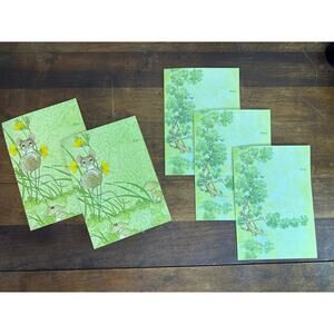 Vintage Note Card Tri-Fold Stationary Craft Scrapbooking Artwork By Linda Powell